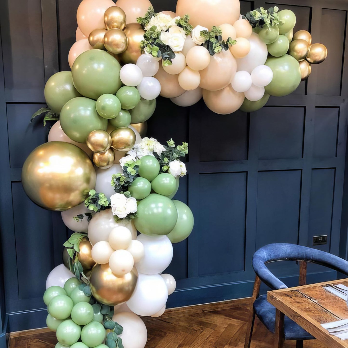 Sage Green Balloons, Sage Balloons Retro White Pearl Light Green Balloons, White Sand Gold Balloons Gold Confetti Balloons For B