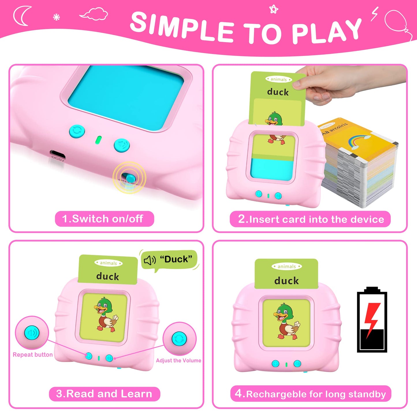 Abc Learning Flash Cards For Toddlers 2 3 4 5 6, 255 Cards 510 Sides, Abc 123 Sight Words, Speech Therapy Toys, Autism Toys, Edu