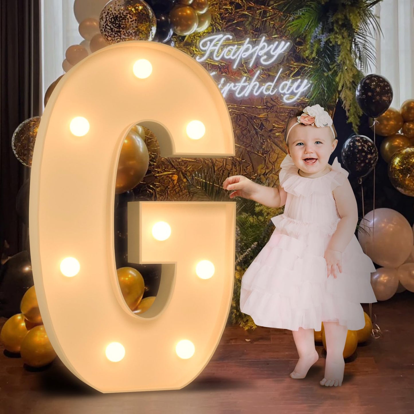 3Ft Marquee Light Up Letters, Large Marquee Letters G For Party Decorations, Big Baby Letters For Baby Shower Birthday Party Dec