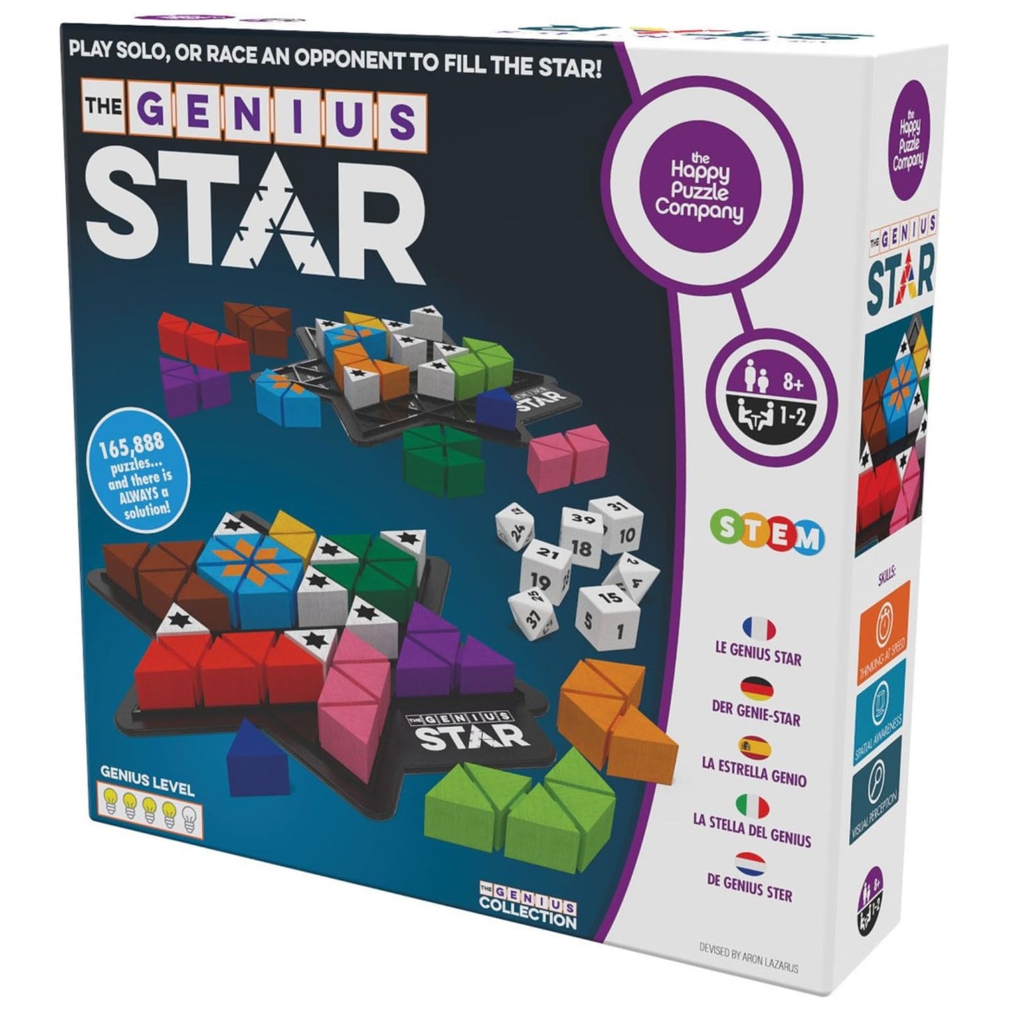 The Happy Puzzle Company Genius Star - Award-Winning Family Board Game, 165,888 Puzzles, Mixed Materials, Model SGHP 0 002US