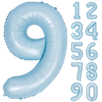 40 In Matte Blue Number Balloons Helium Foil Mylar Balloon Birthday Party Banquet Decoration Digital 9