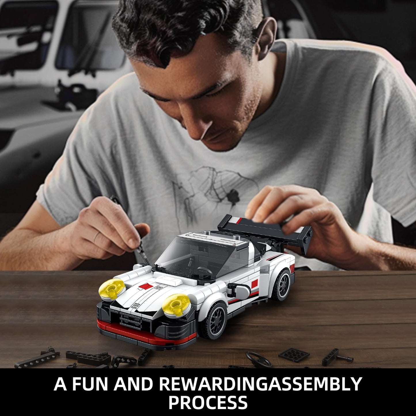 Vgd Car Building Sets With Display Case, Classic Model Car Kits Speed Car Building Blocks Set, Cool Collectible Model Super Race