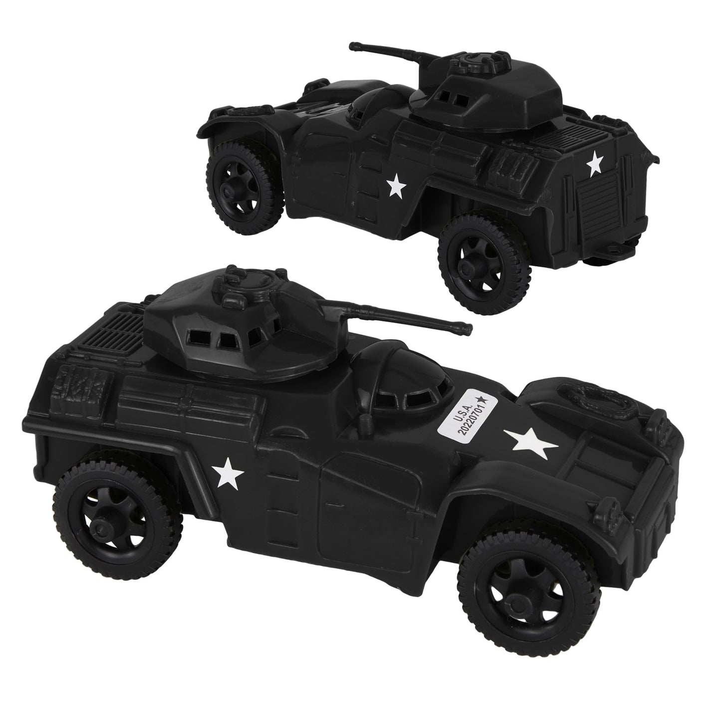 TimMee RECON PATROL Armored Cars - Black Plastic Army Men Scout Vehicles