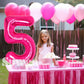 Suwen 40 Inch Hot Pink Large 5 Number Balloons Big Foil Helium Number Balloons 0-9 Jumbo Happy 5Th Mylar Birthday Party Decorati