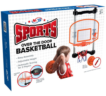 Nsg Over The Door Basketball Hoop - Adjustable Indoor Game Set With Electronic Scoring, Sound Effects, And Breakaway Rim – Fun For Kids & Adults, Perfect For Home, Office, Or Dorm