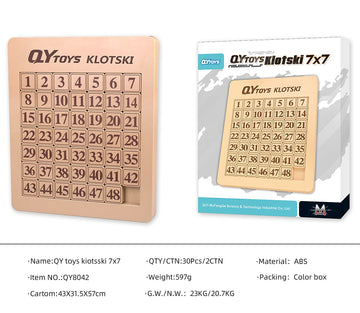 Liangcuber Qy Toys 48 Klotski Puzzle Magnetic Sliding Number Puzzle Abs 7X7 Klotski Brain Teasers Toy Tangram Jigsaw Intelligenc