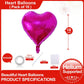 Lovoir 10 Pcs Hot Pink Heart Shape Foil Mylar Balloons 18 Inch Love Balloons For Valentine'S Day Birthday Party Decorations Wedd