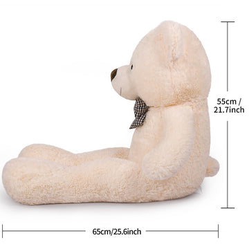 Giant Teddy Bear Stuffed Animals Plush Toy Life Size Big White Plush Teddy Bear For Kids Girlfriend, Soft Stuffed Bear Animals For Birthday Valentine'S Anniversary Christmas(120Cm/47Inch, White)