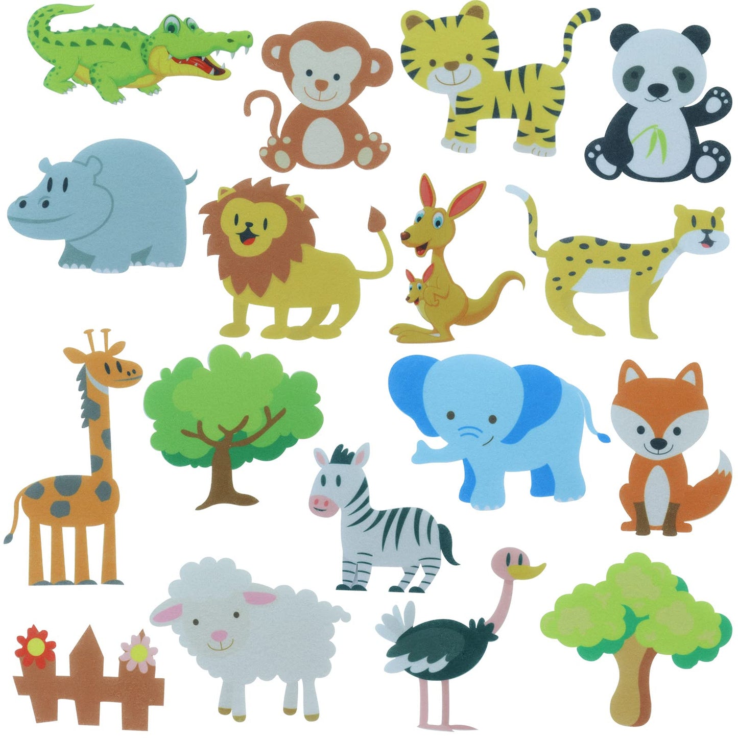 BXI 17 Pcs Zoo Animals Felt Board Story Pieces Set for Toddlers, Preschool & Kindergarten, Precut Felt Jungle Animals Figures fo