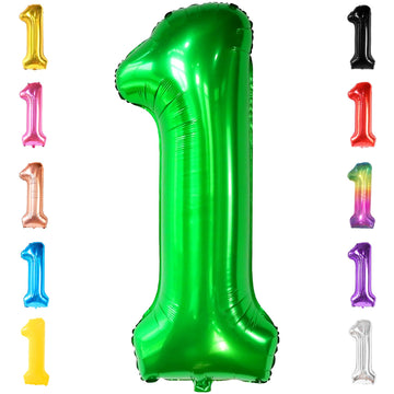 Katchon, Green One Balloon For First Birthday - Large 40 Inch | Green Number 1 Balloon For Wild One Birthday Decorations For Boys | Green 1 Balloon For First Birthday | Golf First Birthday Decorations