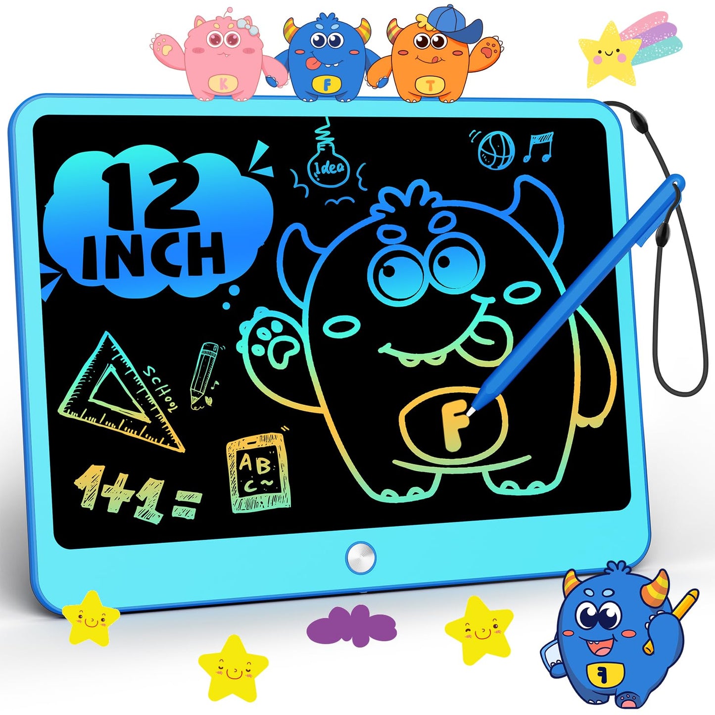 TEKFUN Kids Toys Gifts for 3+ Years Old Boys Girls Toddler, 12inch LCD Writing Tablet Erasable Drawing Tablet Writing Pads, Kids