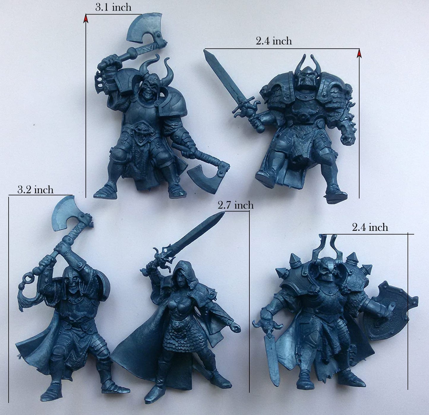 Fantasy Battles Creature Mini Action Figure Playset- Wariors 2 '' Fantasy Figures - Xl 1/32Nd Scale Dnd 5 Pcs Characters Accesso