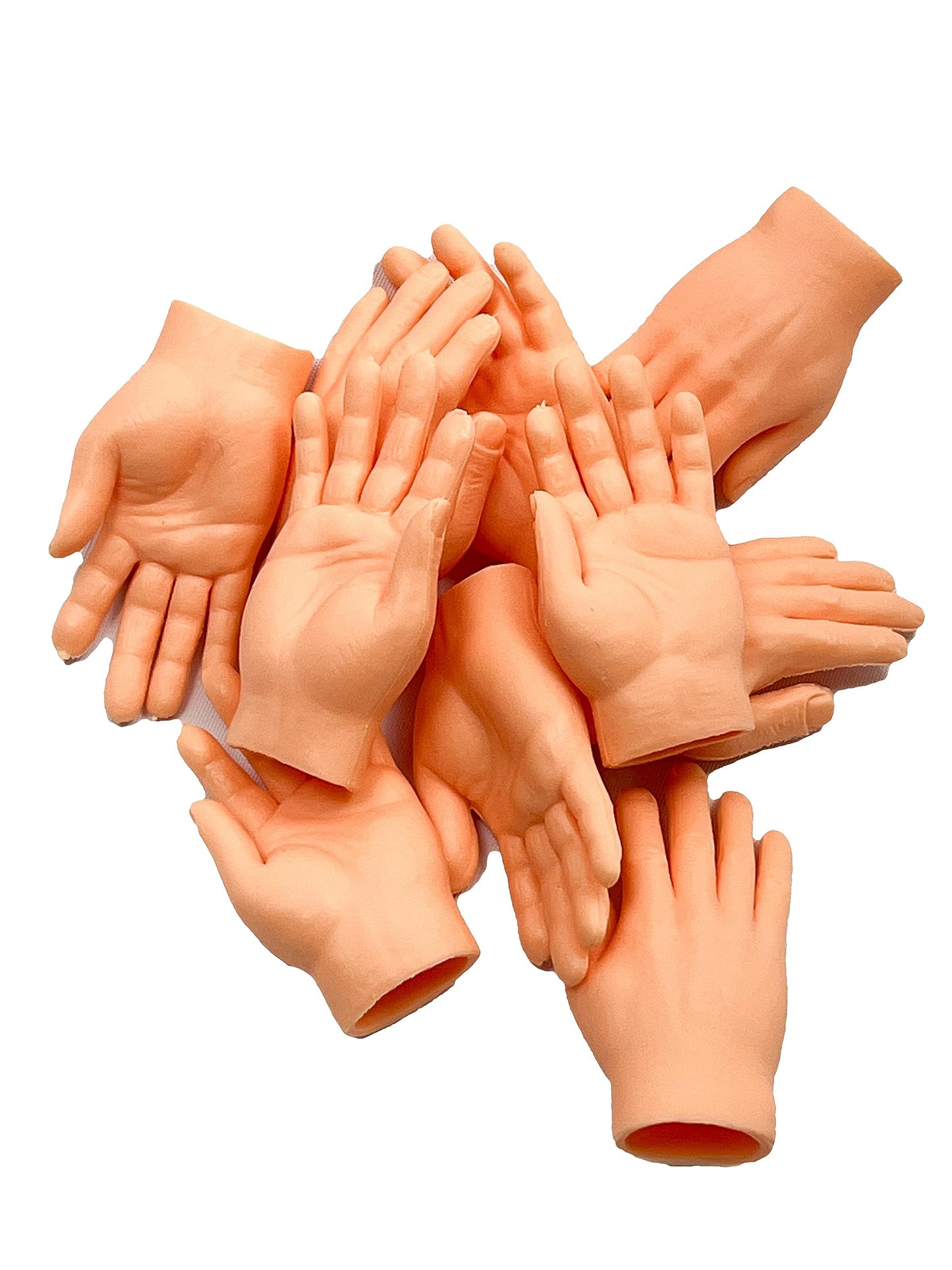 DR DINGUS Finger Hands (10 Pack w/Gift Box) - enhanced Rubber Little Tiny Finger Hands - Fun and Realistic Design - Ideal for Puppet Show  Gag Present  Fun for All Kids!