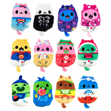 Cats Vs Pickles Kittens Vs Gherkins - Mystery Bags - 6Pk - 3' Squishy Bean Filled Plushies! Collect These As Stocking Stuffers, Fidget Toys, Or Sensory Toys - Great For Kids, Boys, & Girls Set B