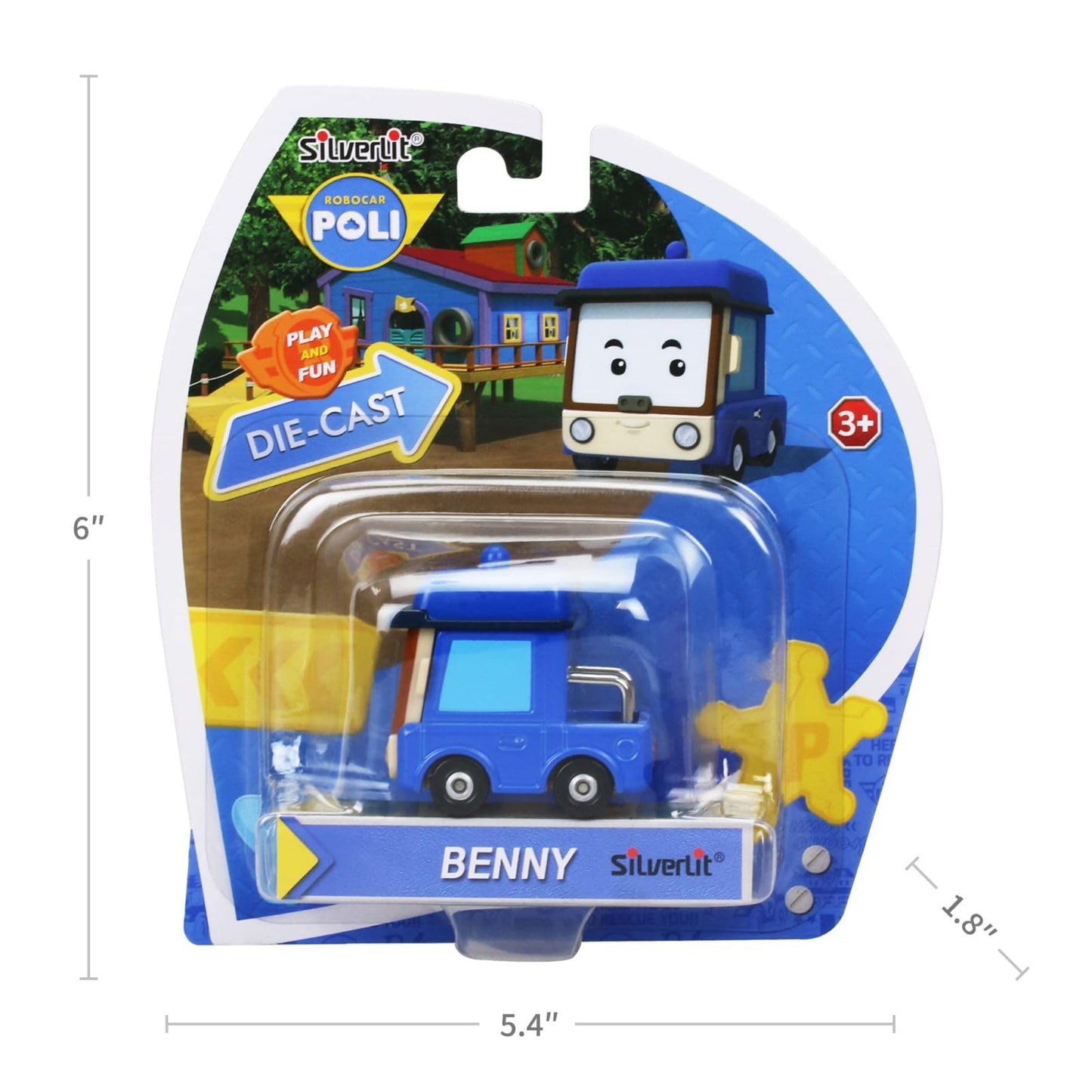 Robocar Poli, Benny DIE-CAST Metal Toy Cars, Mini Truck Toys Diecast Vehicles Party Birthday Gifts for Toddlers Age 1-5 Boys Gir