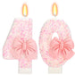 ElekFX 40th Birthday Candles for Cake, Pink Bow Number Cake Candles, 2.76 inch Number Happy Birthday Candle, Cake Topper Decorat