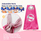 Riorand Superhero Capes And Mask For Kids,Superhero Costume Boys Grils Christmas Halloween Cosplay For 3-10 Years Old 2Pcs (Pink+Black)