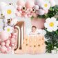 Dripykiaa 5Pcs Groovy One Party Decorations 40 Inch Rose Gold One Balloon For First Birthday Decoration Daisy 1St Birthday Foil