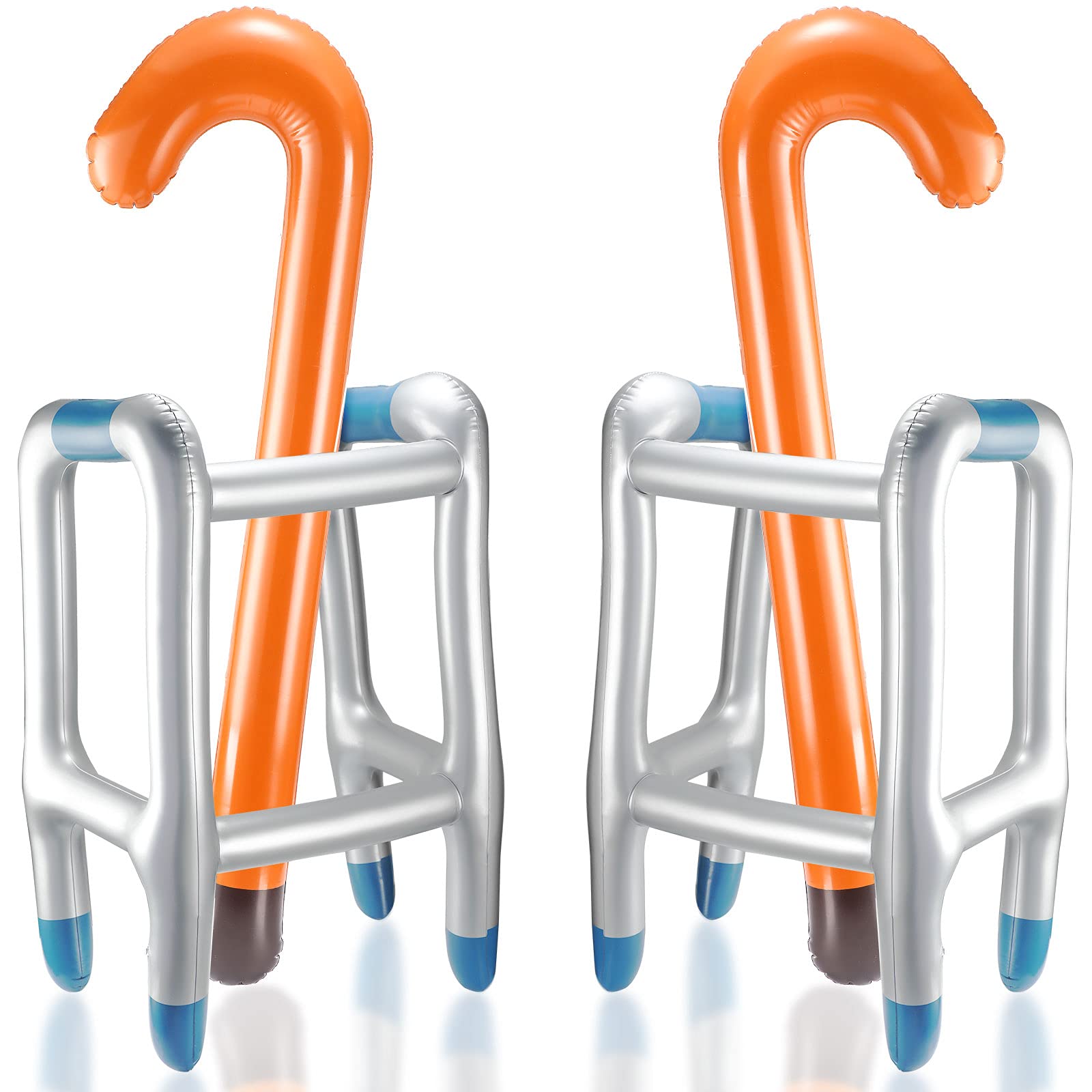 Aoriher 4 Pieces Inflatable Walker And Cane Over The Hill Gag Gifts Blow Up Walker Old Man Costume Accessories Retirement Party
