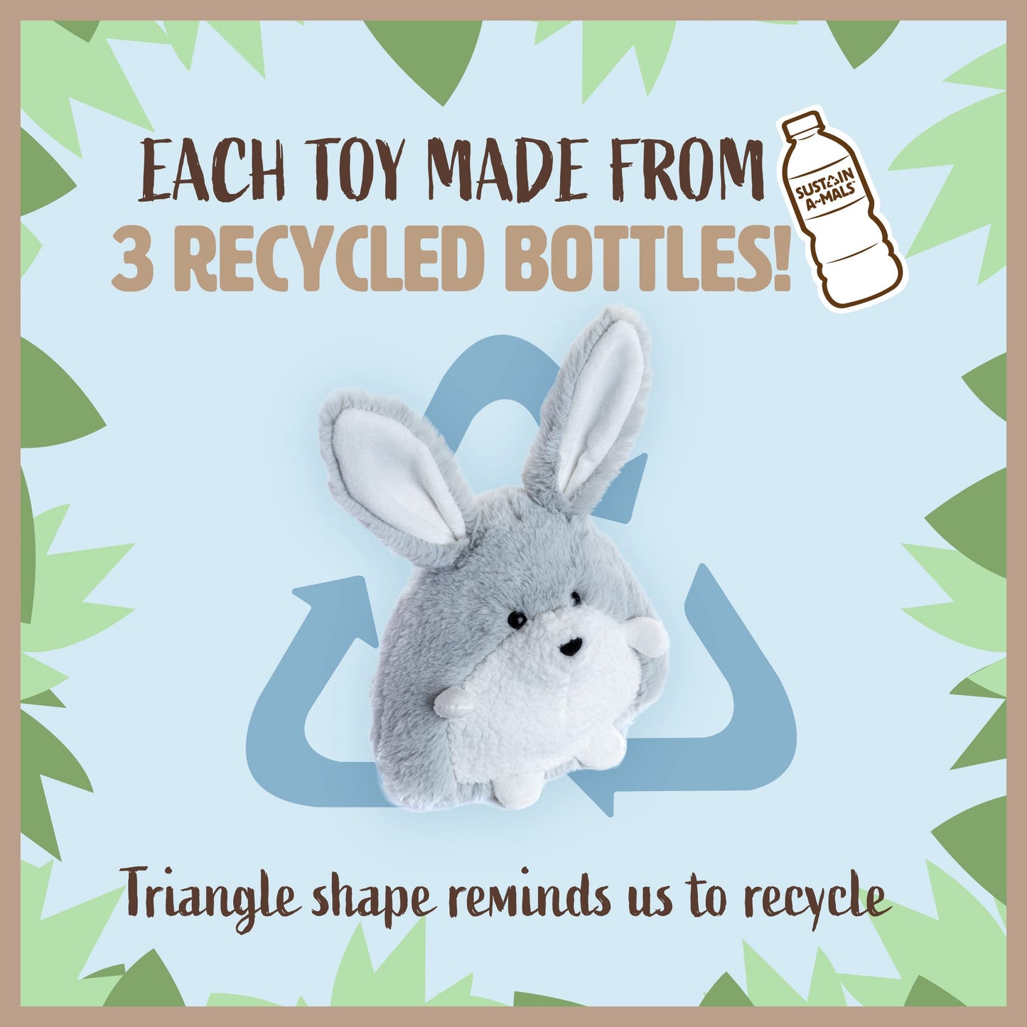 Kids Preferred Sustain A-Mals Bowen The Bunny Stuffed Animal Plush, Made With Recycled Materials
