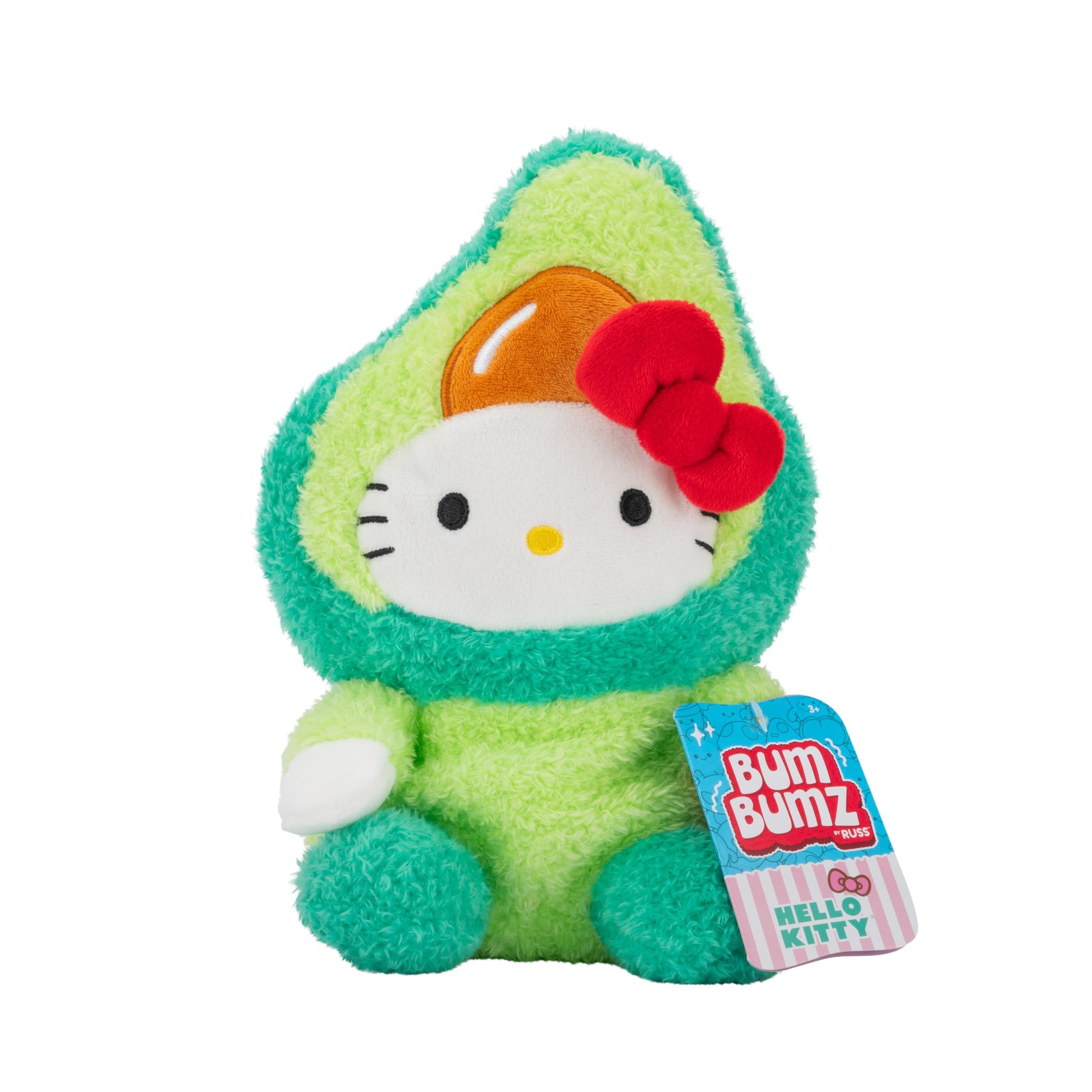 Bumbumz 7.5-Inch Hello Kitty Fruitbumz Plush - Sanrio Hello Kitty Dressed As An Avocado Collectible Toy - From The Makers Of Ori
