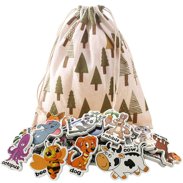 Animal Magnets Letters Refrigerator For Kids Toddlers 1-3, 32 Fridge Magnetic Animal Toys Set With Clear & Big Letters Educational Spelling Early Learning Tool