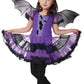 Eozy Girls Bat Vampire Costume Kids Halloween Clothes Animal Cosplay Purple Dress (10-12 Years)