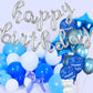Happy Birthday Banner Script Silvery Letter Sign Foil Mylar Balloon For Birthday Party Decoration