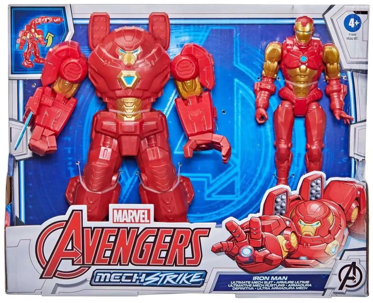 Avengers Marvel Mech Strike 8-Inch Super Hero Action Figure Toy Ultimate Mech Suit Iron Man, For Kids Ages 4 And Up , Black