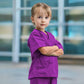 Mizzuco Doctor Costume For Kids,Toddler Nurse Scrubs Halloween Dress Up Cosplay For Boys Girls 3-12 Years (Purple, Xxl-150Cm/8-9
