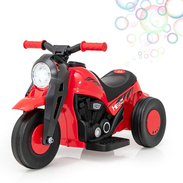 Olakids Kids Motorcycle, 6V Electric Ride On Car With Automatic Bubble Function, Foot Pedal, Headlight, Music, 3 Anti-Skip Wheel