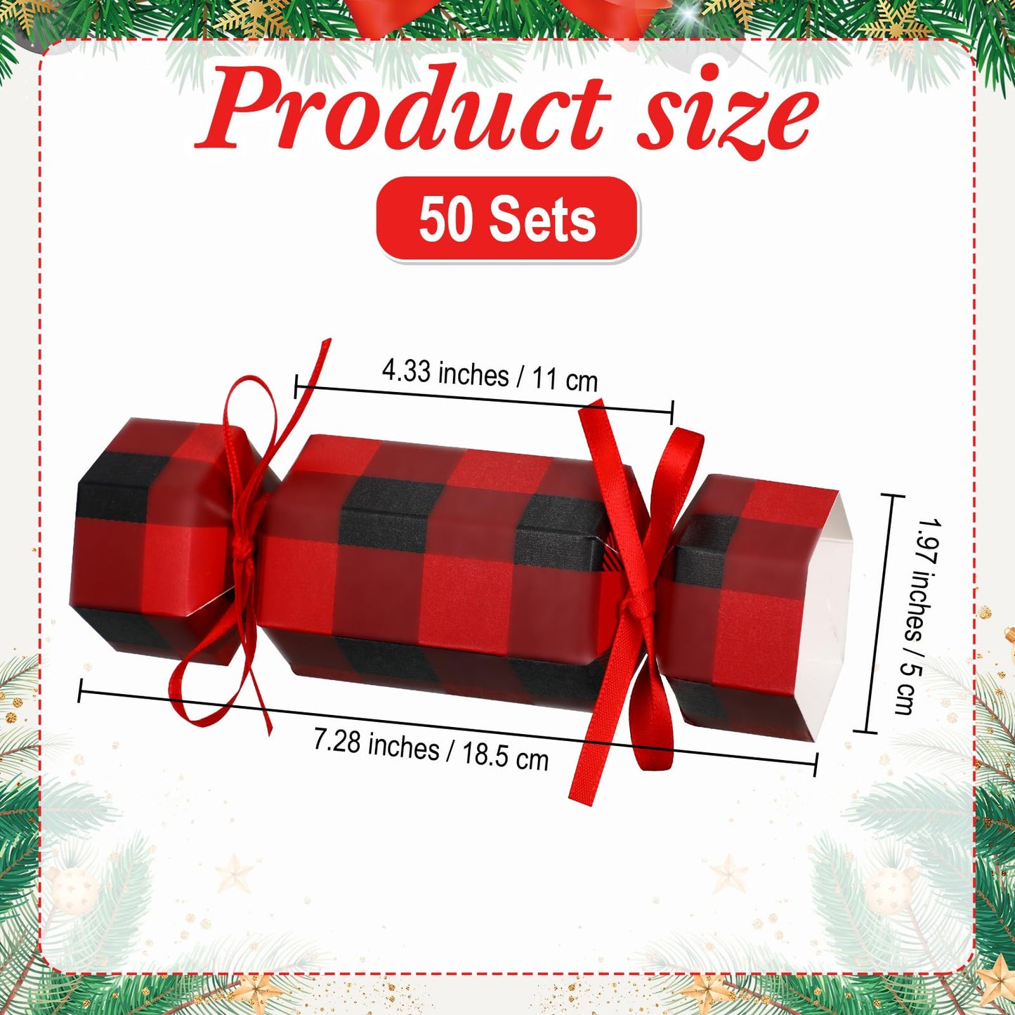 Xinnun 50 Packs Christmas Cracker Kit No Snap Xmas Party Table Favors Snowflake Reindeer DIY Christmas Party Cracker Candy Boxes