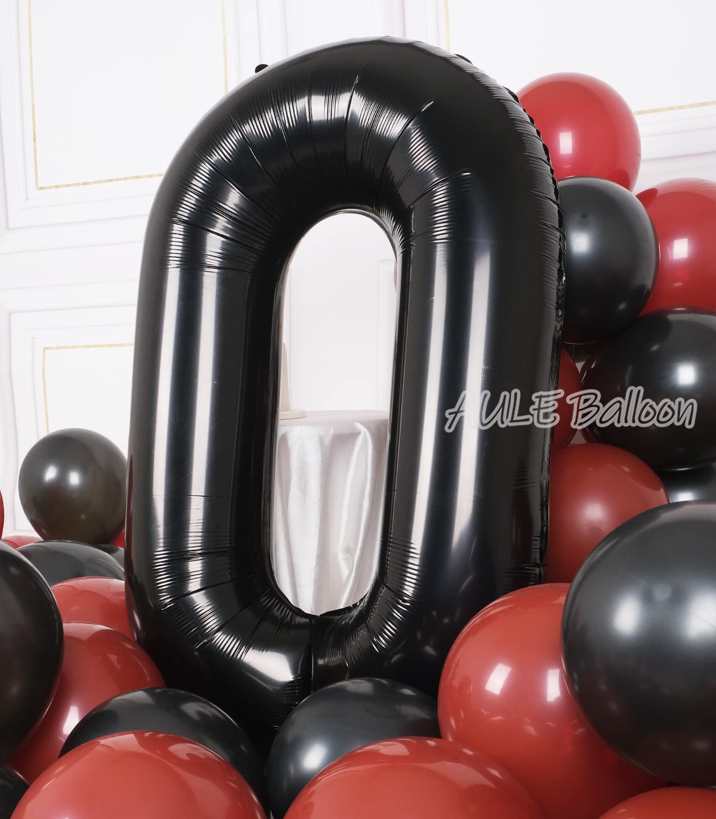 Aule 40 Inch Big Black 3 Balloon Number Large Foil Helium Number Balloons 0-9 Jumbo Giant Happy 3Rd Birthday Party Decorations F