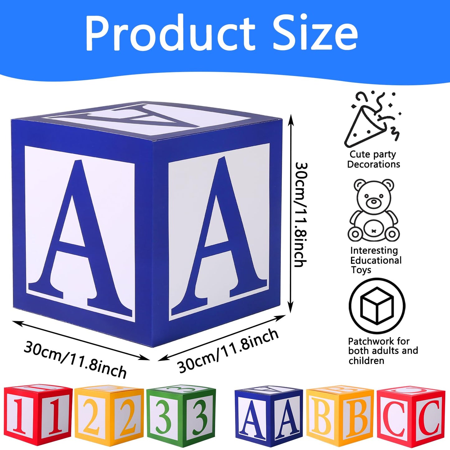 PFAMKEER 6 pcs ABC and 123 Friend Street Balloon Boxes,ABC Alphabet Graduation Back to School Party Favor, Story Birthday Party