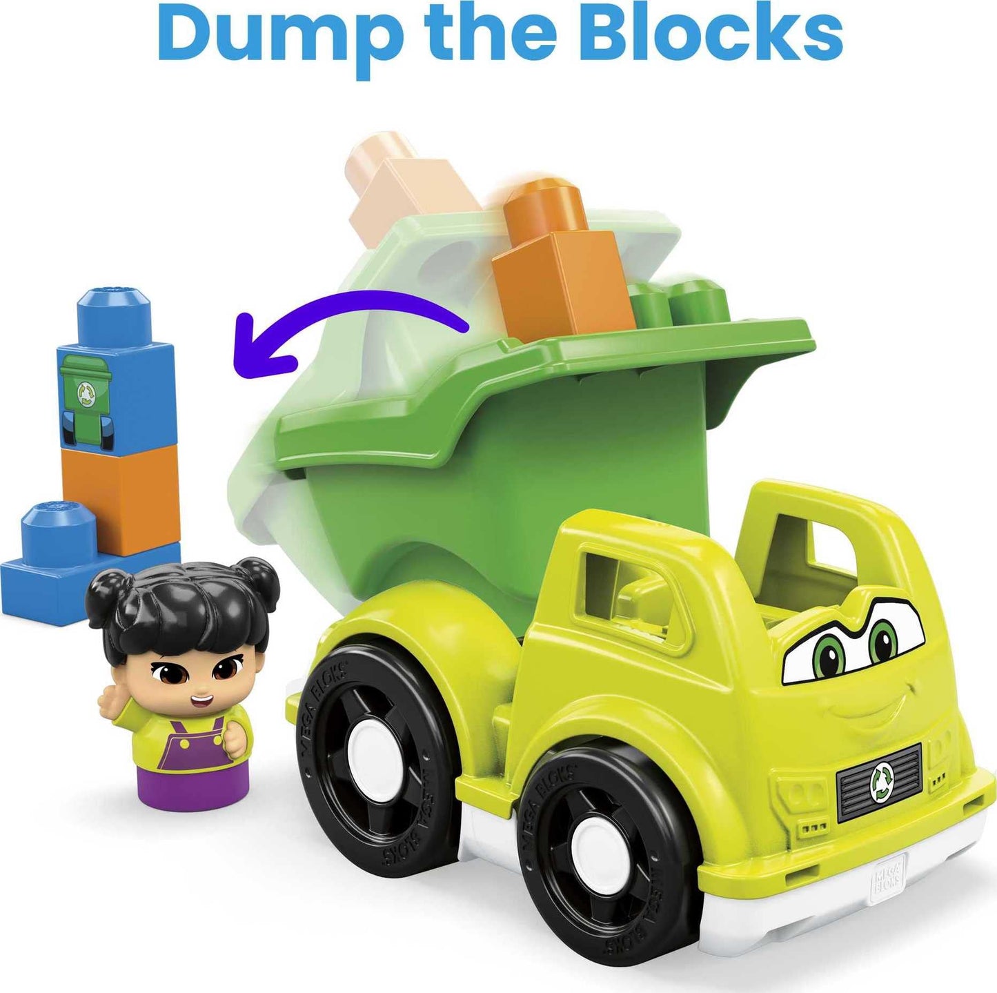 MEGA BLOKS Toddler Car Toy with Raphy Figure, Multicolor Plastic Building Blocks, Model HBP13 for Ages 1-3
