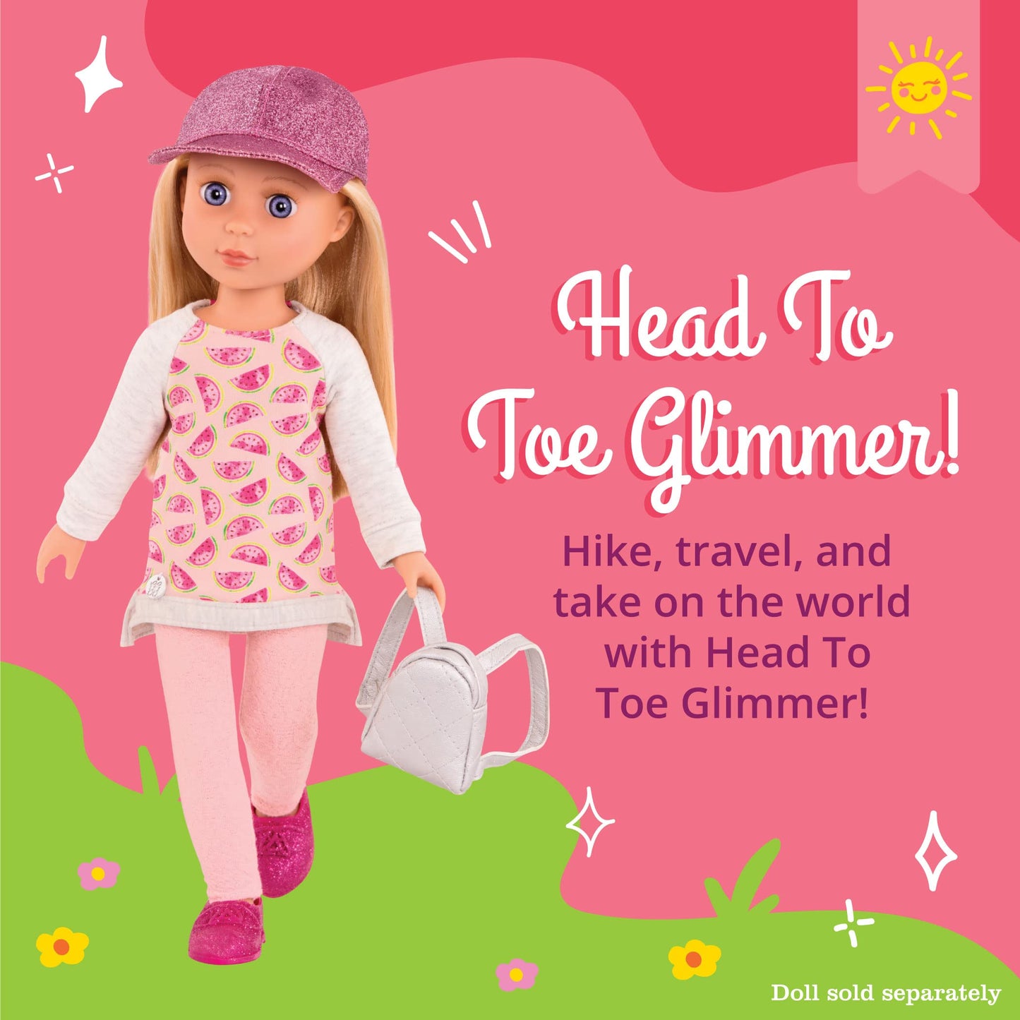 Glitter Girls 14-inch Doll Clothes - Head To Toe Glimmer Tunic & Leggings Outfit, Pink, Model GG50117Z, Plastic, 2.72 Kg