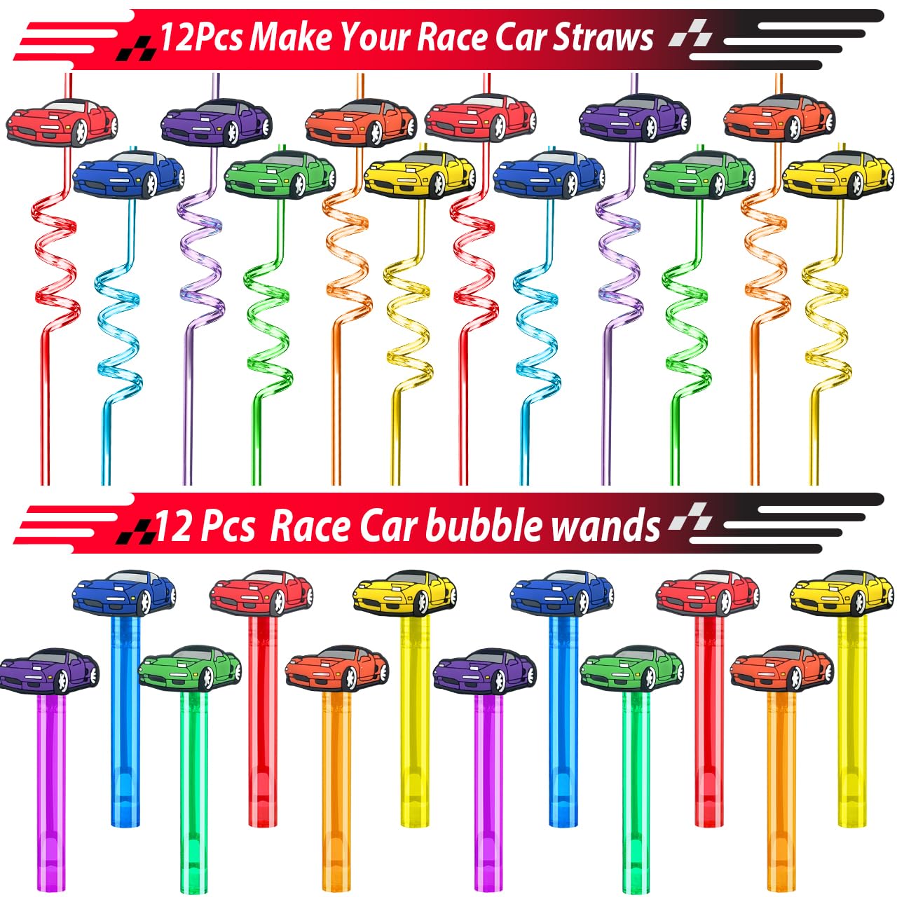 PLOUGVI 232PCS Race Car Birthday Party Favors Decorations Supplies Goodie Bag Stuffer Pinata Filler, Cars Themed Favors for Whee