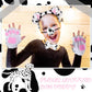 Syhood Puppy Dog Costume Set Kids Dog Ears Headband Bowtie Nose Tail Paw Gloves Puppy Animal Costume For Halloween Carnival World Book Day(Black White,Simple Style)