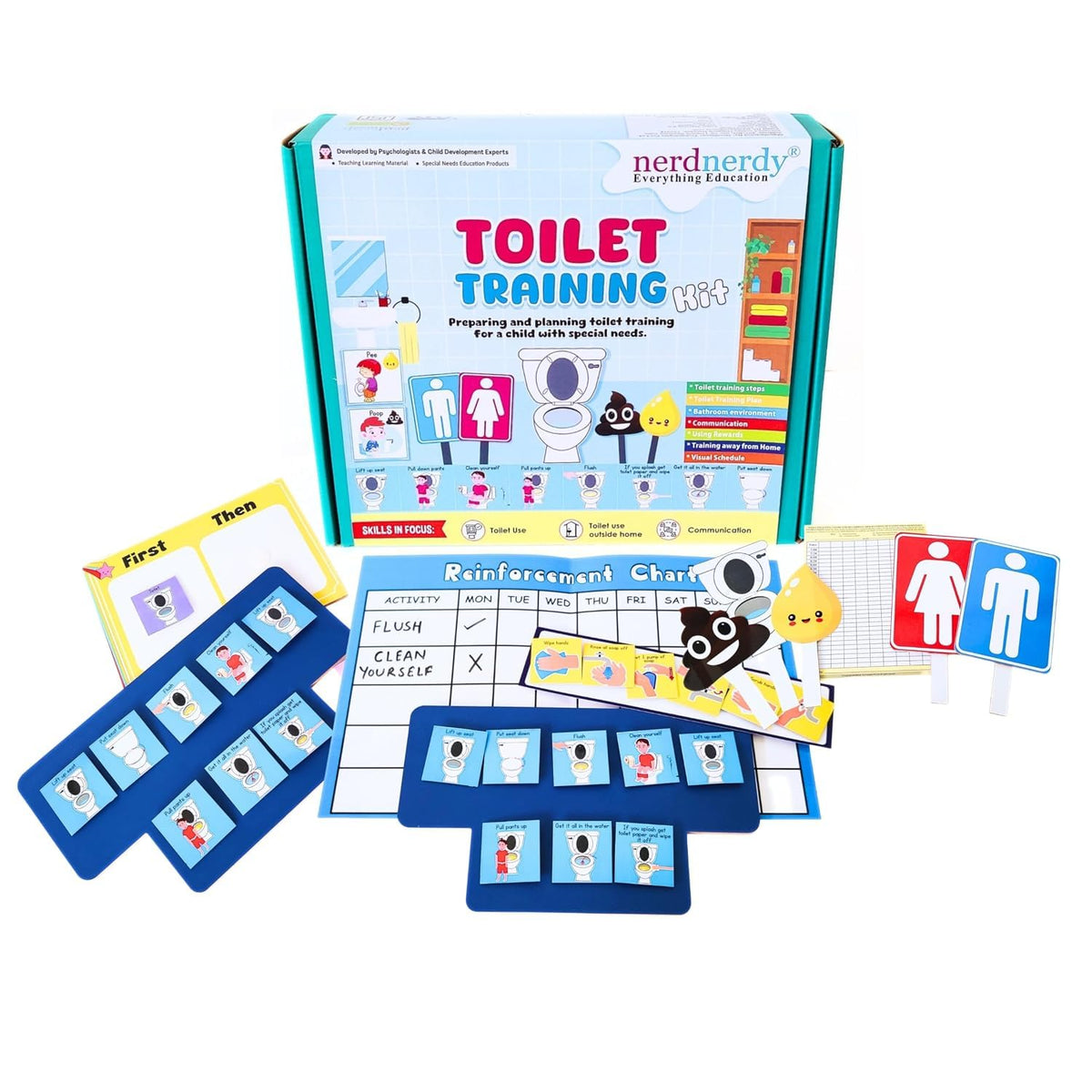 Toilet Training Kit For Autism & Special Needs With Visual Cards,/ Autism/Special Needs/Potty Training Visual Cards For Autism/B
