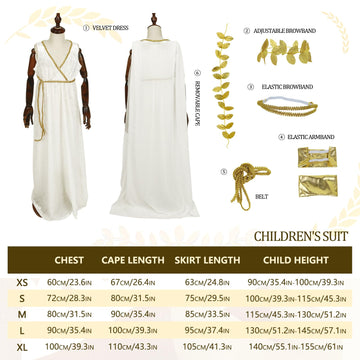 Homelex Greek Toga Costume For Kids Roman Crown Leaf Wreath Halloween Nobility Goddess Cosplay