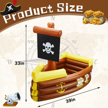 Inflatable Pirate Ship Cooler Halloween Inflatable Cooler For Halloween Birthday Party Decorations Pool Party Supplies Inflatabl