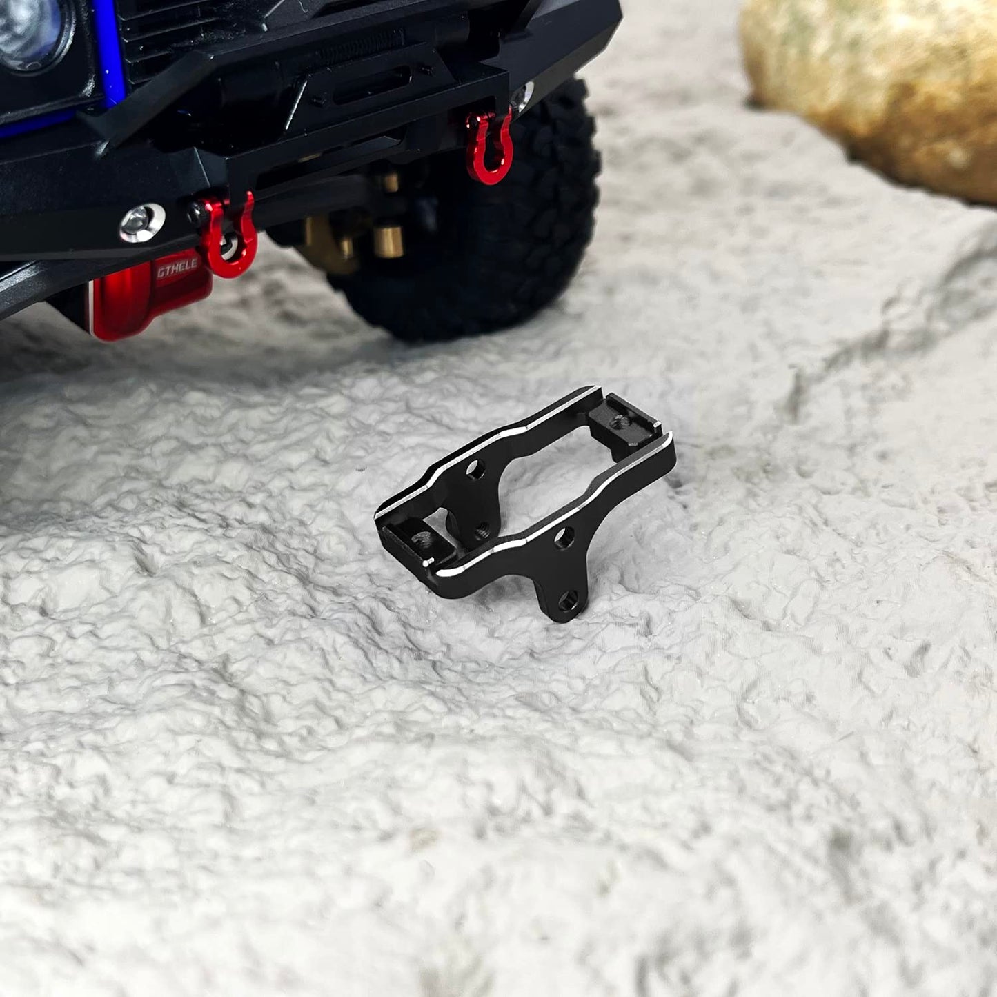 GTHELE Aluminum Servo Mount Bracket for Traxxas TRX4M Upgrade Parts 1/18 RC Crawler Car (Black)