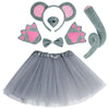 Dxhycc Mouse Costume Set Mouse Ears Headband Nose Bow Tie Tail Paws Tutu Skirt For Kids Girls Boys Halloween Costume Cosplay Party