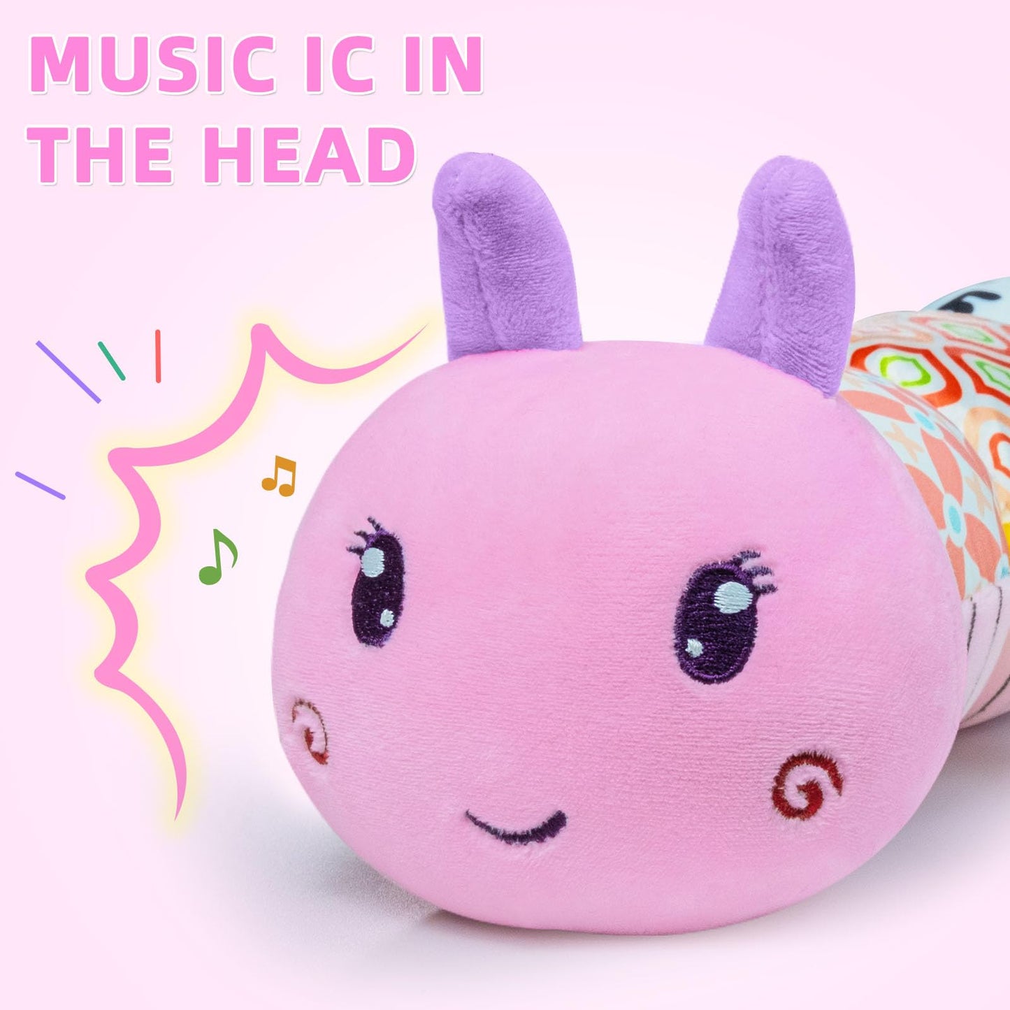 Baby Infant Musical Toy Soft Stuffed Animal Toy With Multi Textures,Rattle,Crinkle,Newborn Baby Toy For 0 3 6 9 12 Months Girls