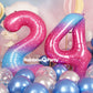 Rainbowq 24 Balloon Numbers 40 Inch For Women Big Starry 0-9 Foil Mylar Large Number 24 Balloons Happy 24Th Birthday Party Anniv