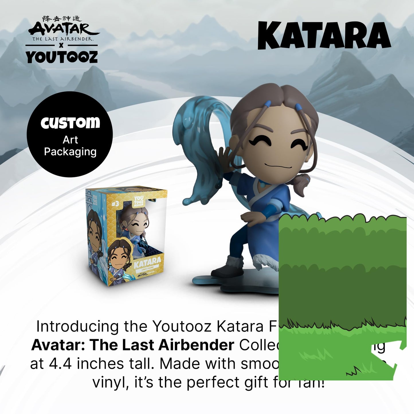 You Tooz Katara Vinyl Figure, 4.1'' Katara From Avatar The Last Airbender, High Detailed Collectible Figure - Youtooz Avatar The Last Airbender Collection, Blue,Grey