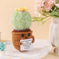 Positive Cactus Crochet, 4.3 Inch Handmade Knitted Cactus Toy Funny Potato Mexican Cactus Cute Emotional Support Life Plant Doll Gifts With Encouragement Card For Adults Kids Decoration