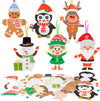 Fennoral 12 Pack Christmas Crafts For Kids Christmas Foam Stickers With Snowman Penguin Santa Claus Elf Gingerbread Man Reindeer