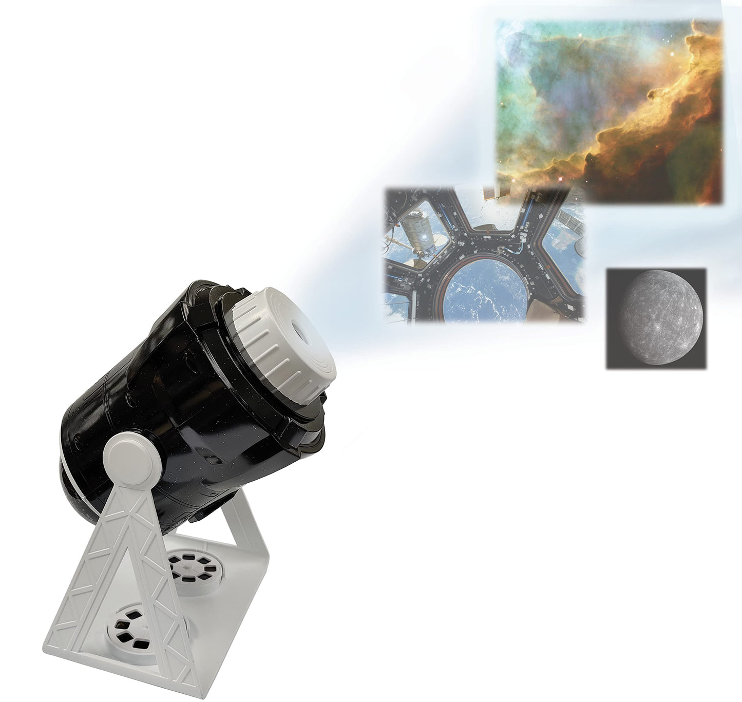 LEXIBOOK NLJ181i3 Speaking 2-in-1 Planetarium Projector, 24 Images to Discover Space, 2 Constellation Domes, STEM, Black/White