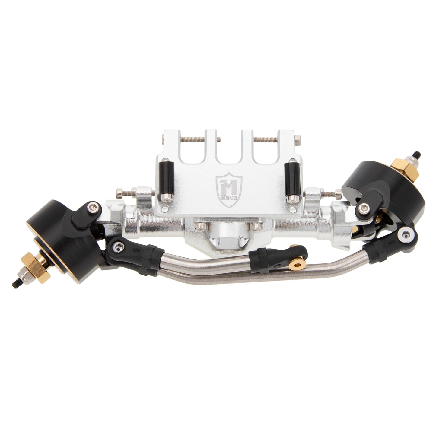 MEUS RACING SCX24 Axles Isokinetic CVD 52° Steering Angle +5mm Widened Front and Rear - Silver Upgrade for Axial SCX24 Crawler